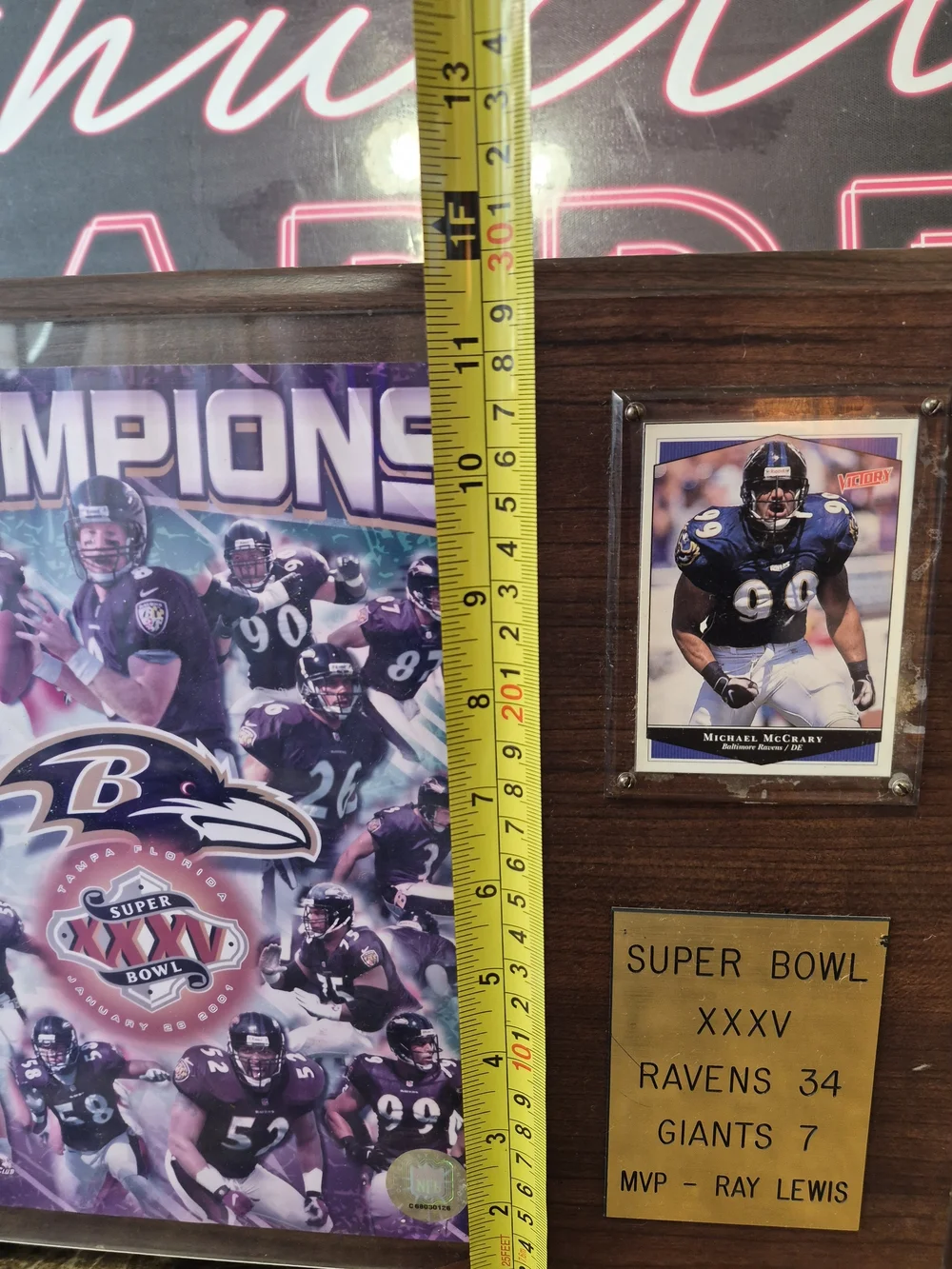 NFL Baltimore Ravens Purple Black Champions Super Bowl XXXV Wall Art